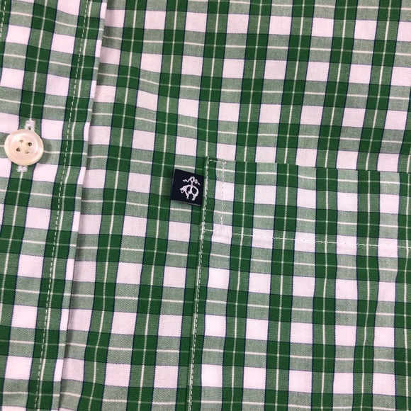 Brooks Brothers Slim Fit Green Plaid Button Up M - Picture 5 of 5
